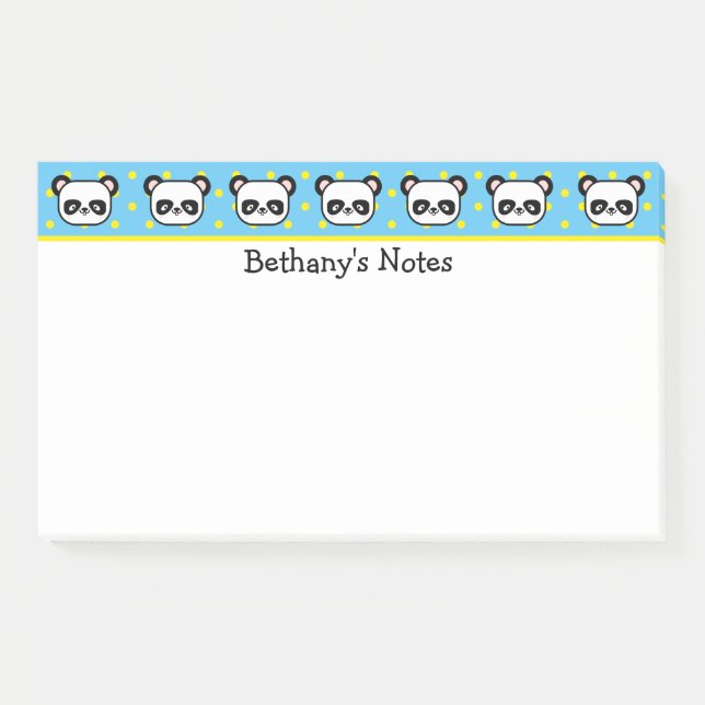 Notas Post-it® Ositos Panda Personalizados (Anverso)