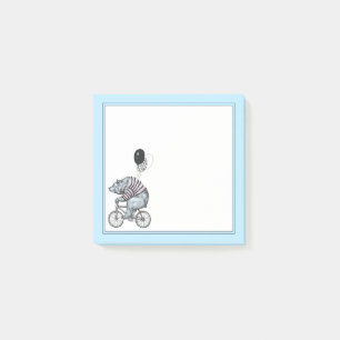 Notas Post-it® Oso de la bicicleta del globo