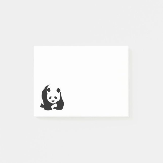 Notas Post-it® Oso de panda blanco y negro lindo (Anverso)