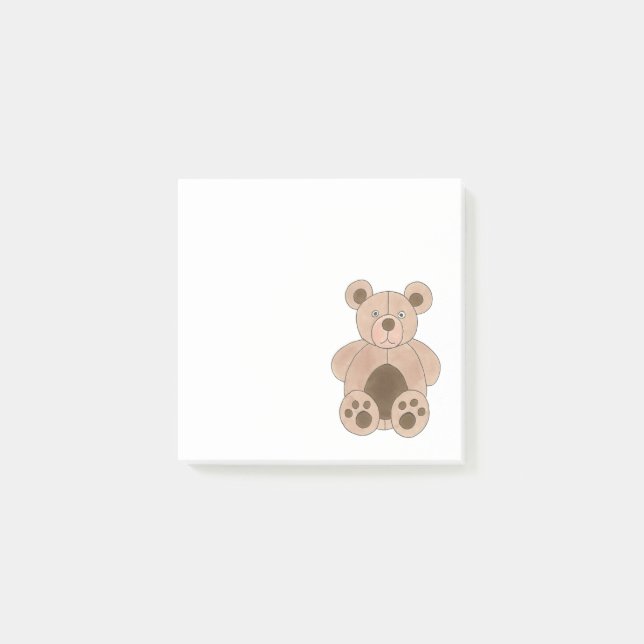 Notas Post-it® Oso de peluche de juguete marrón relleno de favor  (Anverso)