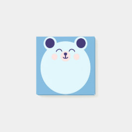 Notas Post-it® oso kawaii azul
