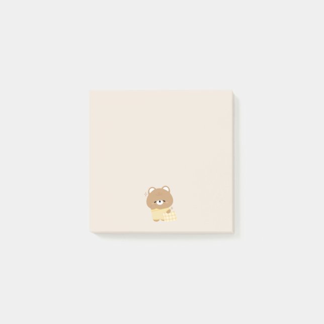 Notas Post-it® Oso marrón (Anverso)