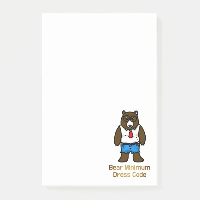 Notas Post-it® Oso Mínimo Gracioso Office Pun Art (Anverso)