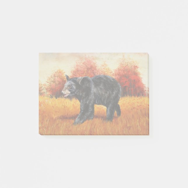 Notas Post-it® Oso Negro en el bosque otoñal (Anverso)