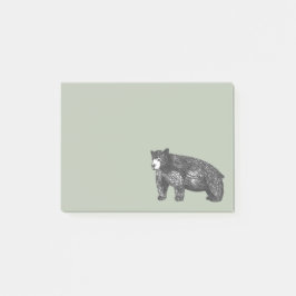 Notas Post-it® Oso negro verde forestal