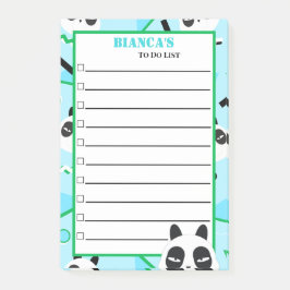 Notas Post-it® Oso panda azul Peekaboo