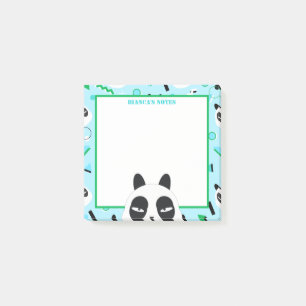 Notas Post-it® Oso Panda Azul Peekaboo