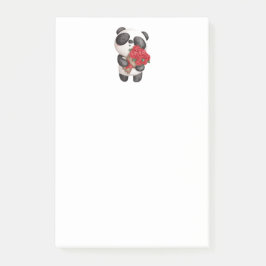 Notas Post-it® Oso Panda Lindo con Ramo de Rosas