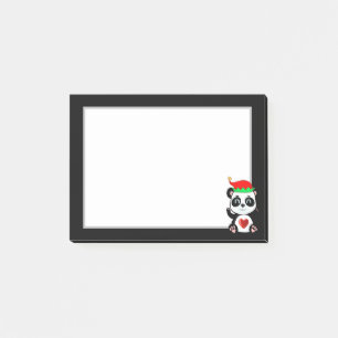 Notas Post-it® Oso Panda Lindo y Elegante Dibujo Animado en Blanc