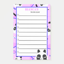 Notas Post-it® Oso Panda Púrpura Peekaboo