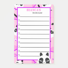Notas Post-it® Oso Panda Rosa Peekaboo