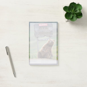 Notas Post-it® Oso Pardo Juega Con Señal