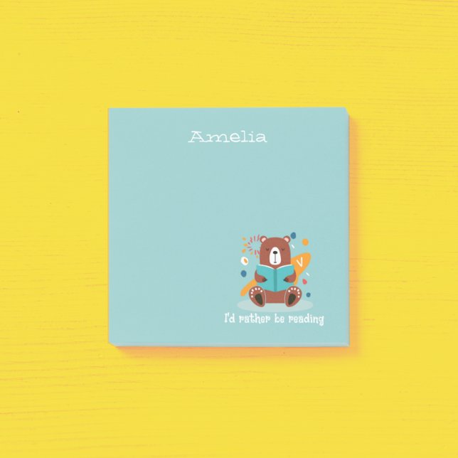 Notas Post-it® Oso personalizado con libro (Subido por el creador)