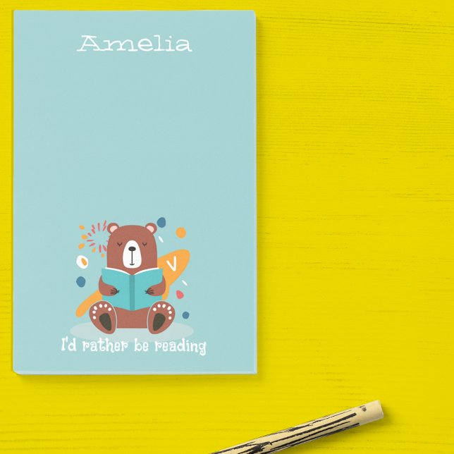 Notas Post-it® Oso personalizado con libro (Subido por el creador)