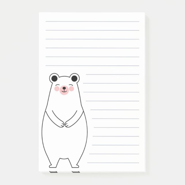 Notas Post-it® Oso polar (Anverso)