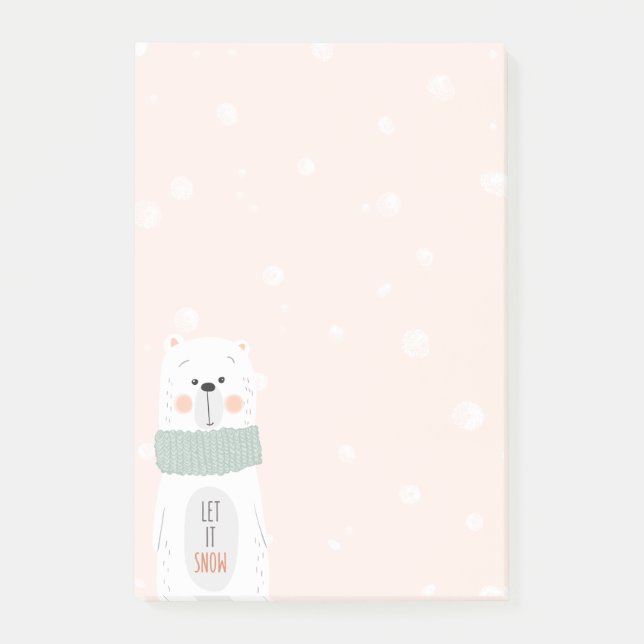 Notas Post-it® Oso polar - Déjalo nevar - Navidades lindos (Anverso)