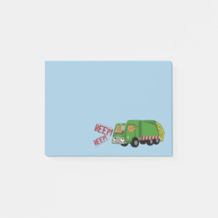 Notas Post-it® Osos conduciendo un camión de basura