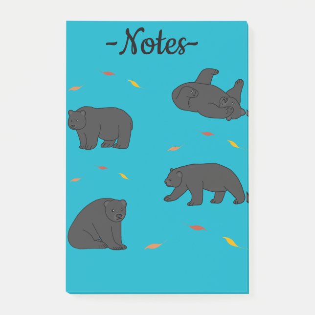 Notas Post-it® Osos negros (Anverso)