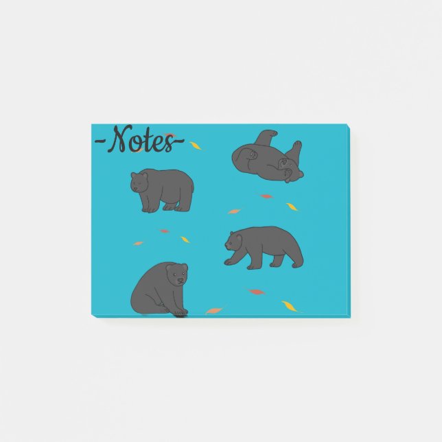 Notas Post-it® Osos Negros (Anverso)