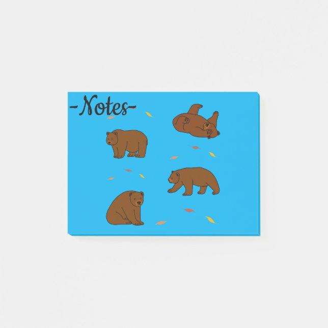 Notas Post-it® Osos pardos (Anverso)