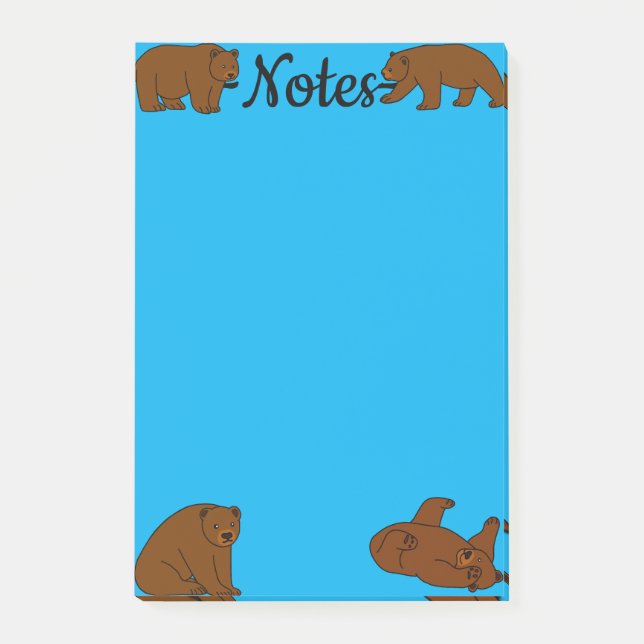 Notas Post-it® Osos pardos (Anverso)
