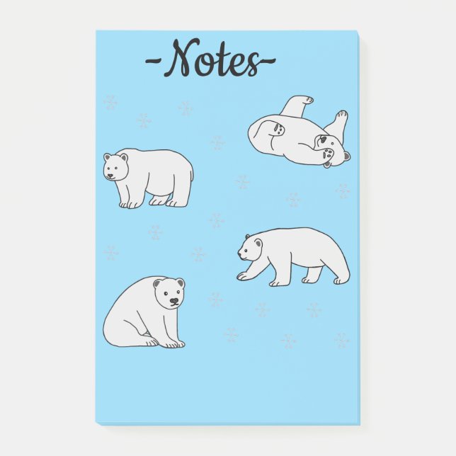 Notas Post-it® Osos polares (Anverso)