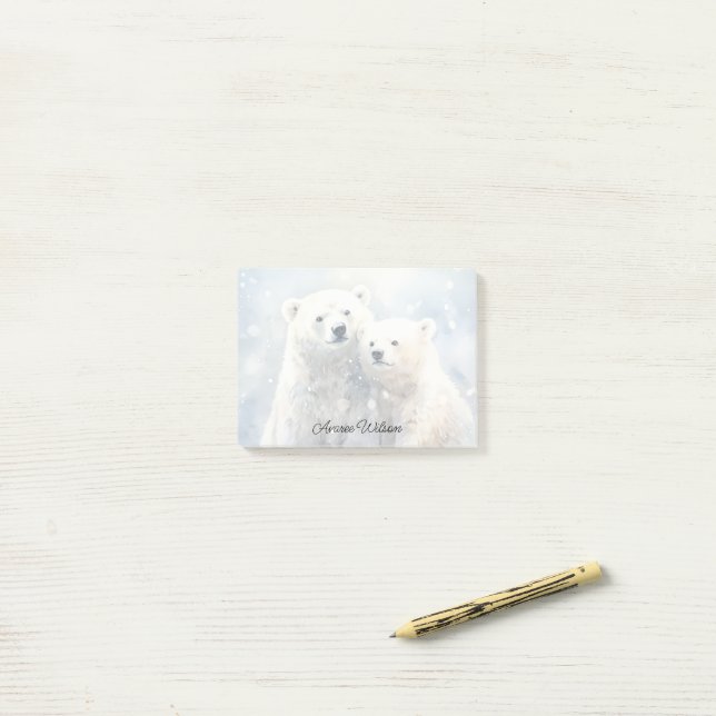 Notas Post-it® Osos polares (Escritorio)