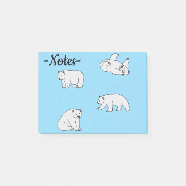 Notas Post-it® Osos polares (Anverso)