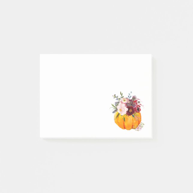 Notas Post-it® otoño, floral, calabaza (Anverso)