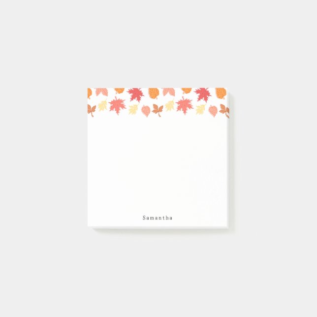 Notas Post-it® Otoño otoño deja nombre personalizado (Anverso)