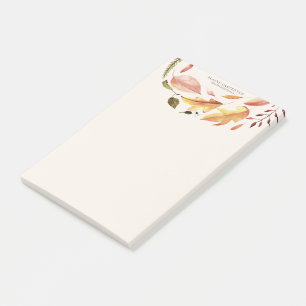 Notas Post-it® otoño se siente elegante monograma floral