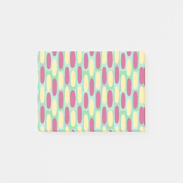 Notas Post-it® Ovalos amarillos y rosados (Anverso)