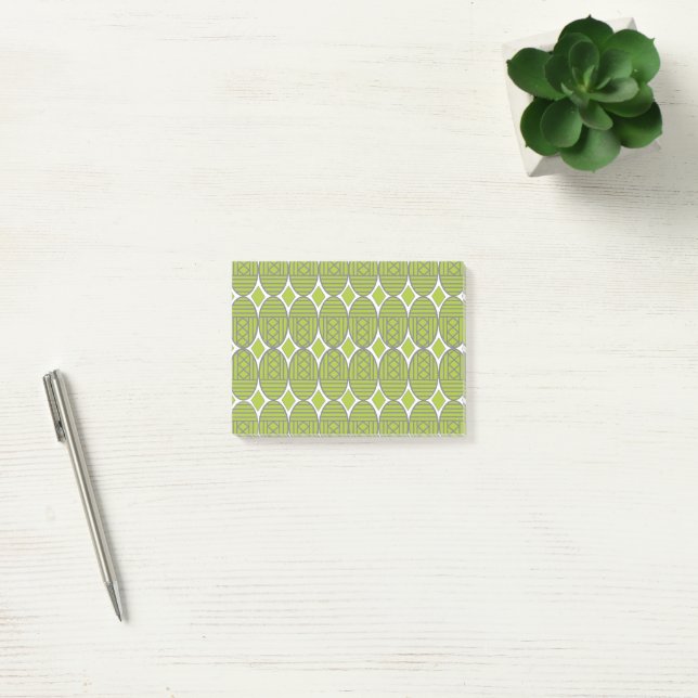 Notas Post-it® Ovalos de Art Deco Verde (Oficina)