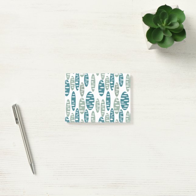 Notas Post-it® Ovalos de holey azul retro (Oficina)