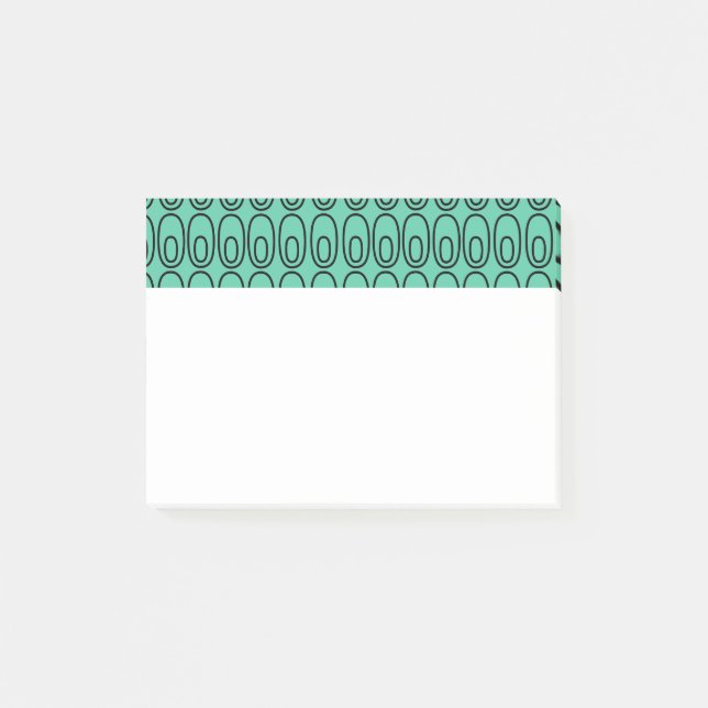Notas Post-it® Ovalos Verdes De Mint Repetidos (Anverso)