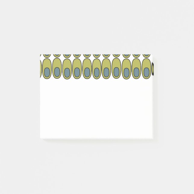 Notas Post-it® Ovalos verdes y grises que se repiten (Anverso)