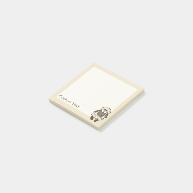 Notas Post-it® Oveja Personalizado Beige (En perspectiva)