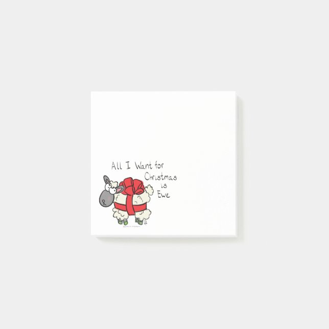 Notas Post-it® Ovejas de Navidad Dibujos Animados para Niños (Anverso)