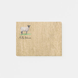 Notas Post-it® Ovejas de Suffolk de la acuarela