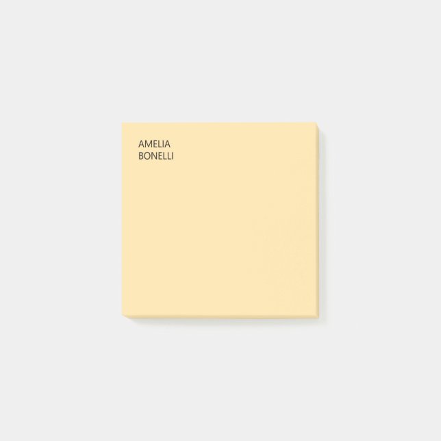Notas Post-it® Own Name Modern Minimal Professional Plain Beige (Anverso)