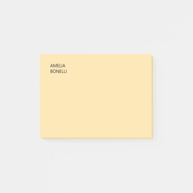 Notas Post-it® Own Name Modern Minimal Professional Plain Beige (Anverso)