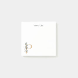 Notas Post-it® P Monograma Floral Personalizado Post-it Notes