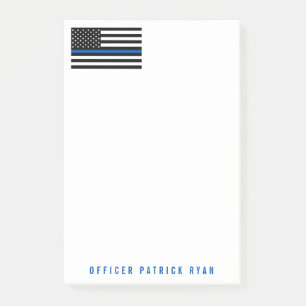 Notas Post-it® Pabellón estadounidense delgado de la línea azul