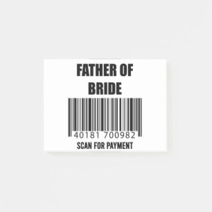 Notas Post-it® Padre De La Novia Escanea La Camiseta De Pago Papá