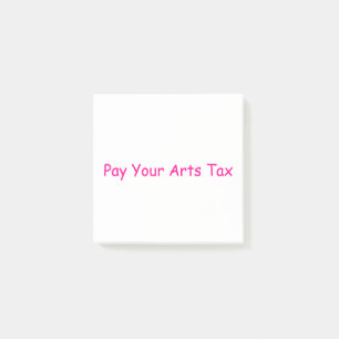 Notas Post-it® Paga tu impuesto sobre las artes
