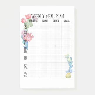 Notas Post-it® Página del plan de comidas semanales