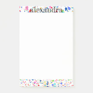 Notas Post-it® Paint Splatt Name Notes - Multi Rainbow