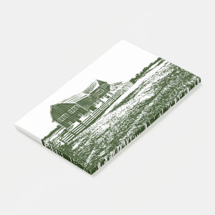 Notas Post-it® Paisaje campestre estilo madera casa de campo