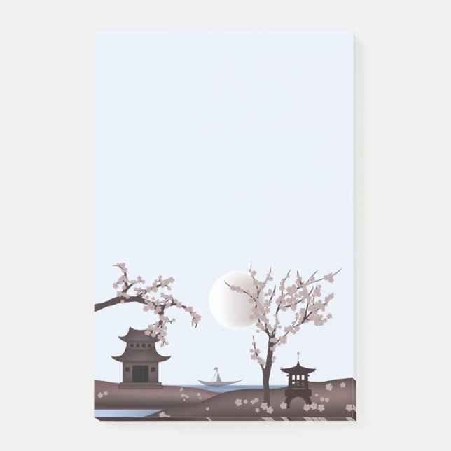 Notas Post-it® Paisaje de delicias de Asia rosa (Anverso)