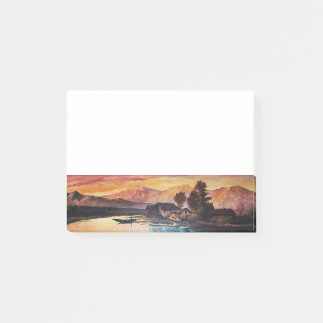 NOTAS POST-IT® PAISAJE DE MONTAÑA ROSA LAGO ALPINE SUNSET (Anverso)
